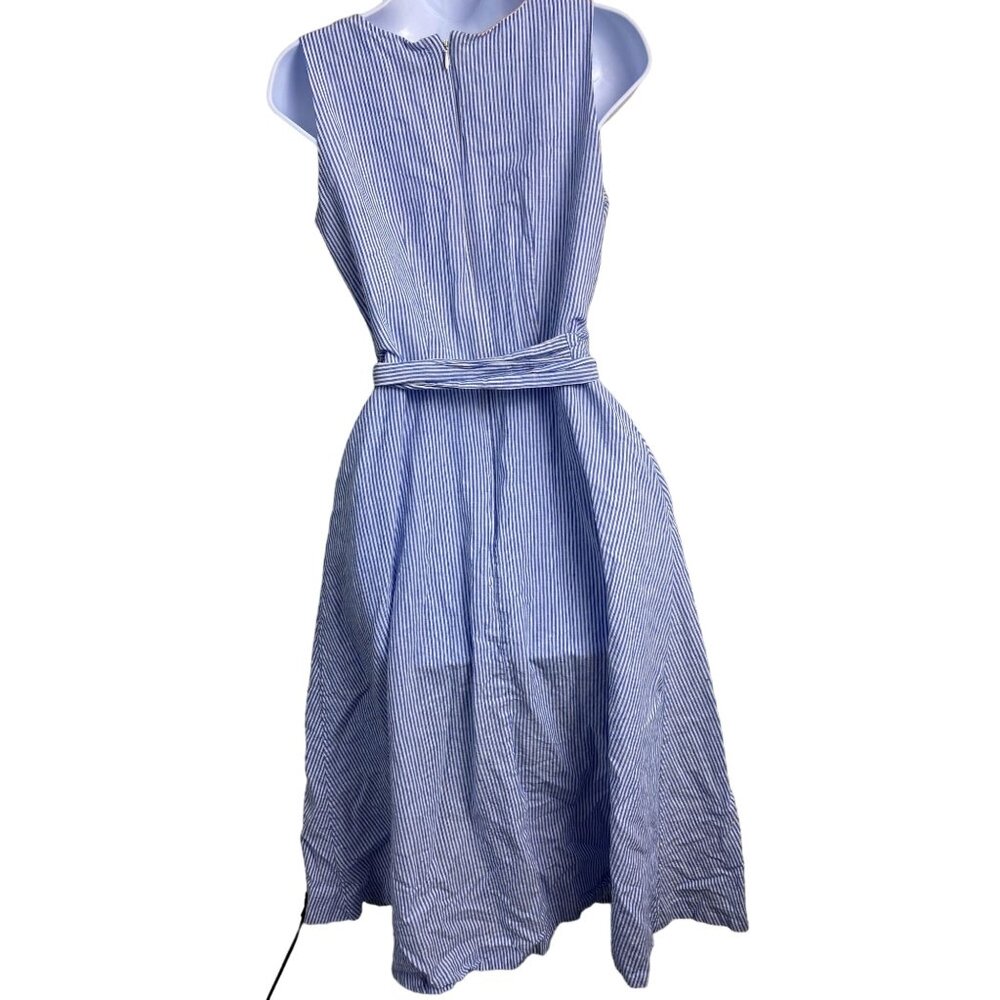 Boden Blue Stripped Wrap Dress Sz12 - Picture 2 of 12